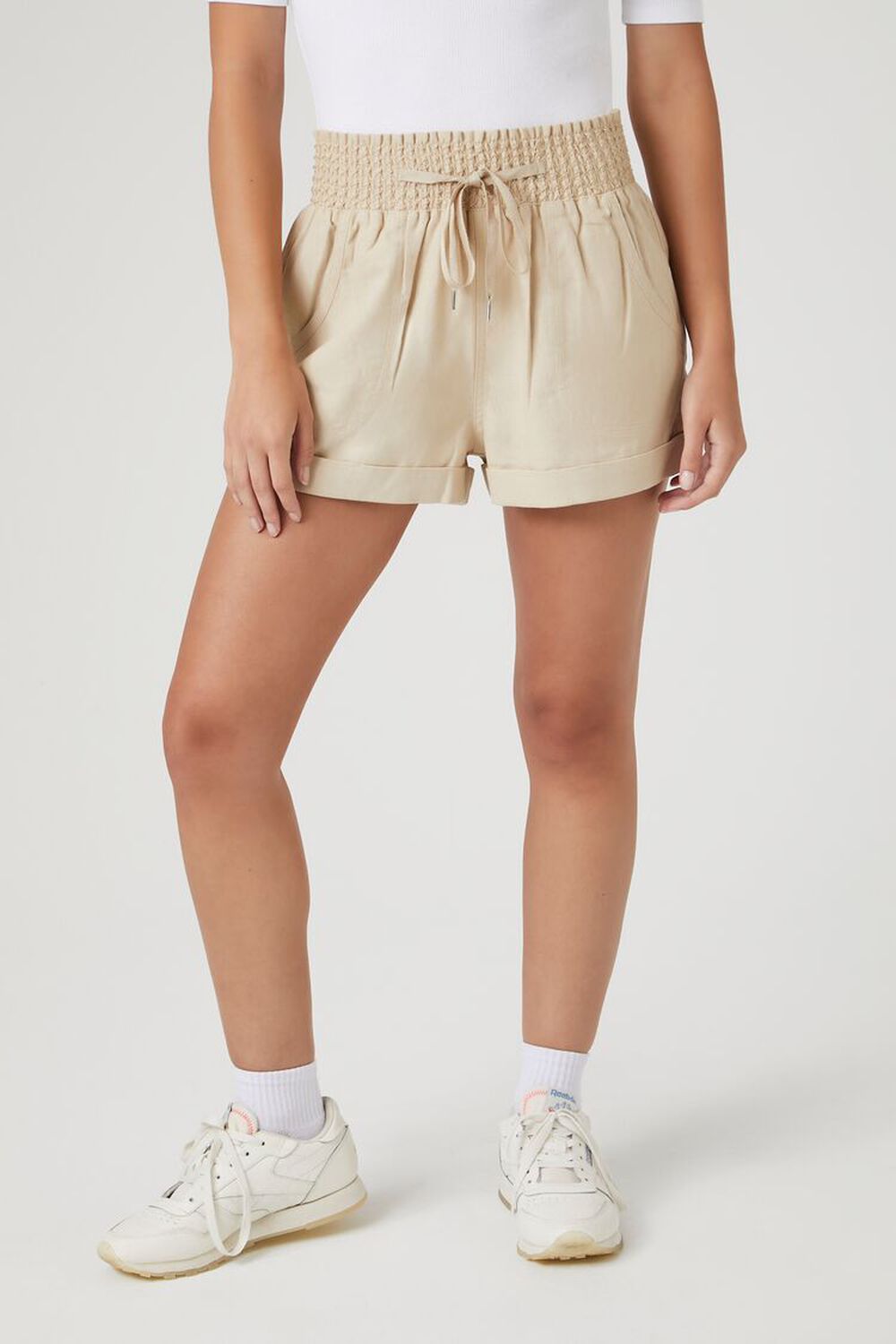 Cuffed Drawstring Pull-On Shorts